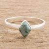 Green Rhombus Jade Single Stone Ring from Guatemala